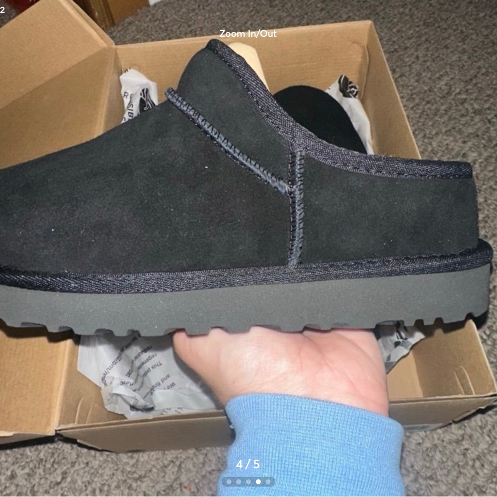 UGG WOMENS Black Suede Slip-Ons